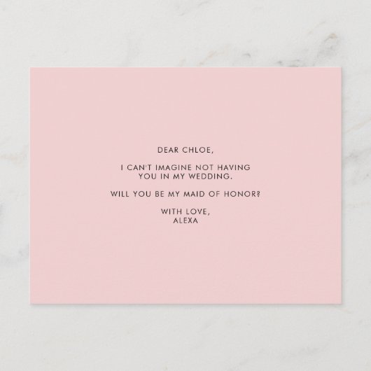 Waterverf Pastel Floral is mijn dienstmeisje van d Uitnodiging Briefkaart (Achterkant)