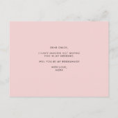 Waterverf Pastel Floral is mijn JR Bridesmaid Kaar Uitnodiging Briefkaart (Achterkant)