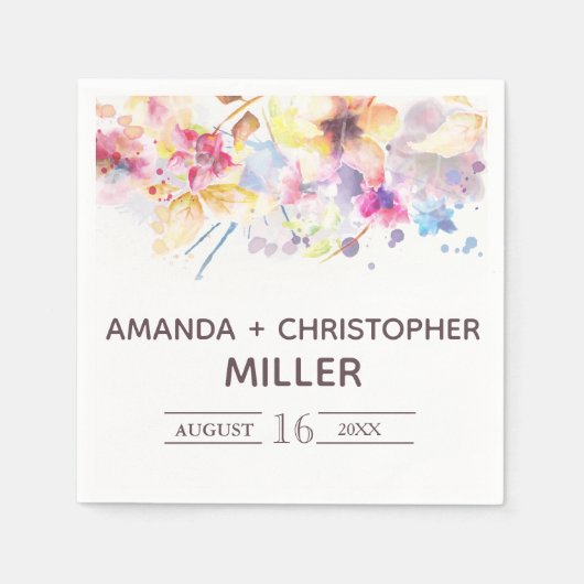 Waterverf Pastel Floral | Luiers Servet (Voorkant)