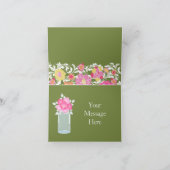Waterverf Pastel Floral Monogram Note Kaart (Binnen)