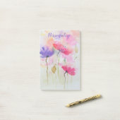 Waterverf Pastel Floral Post-it® Notes (Op bureau)