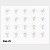 Waterverf Pastel Floral Quinceanera Birthday Ronde Sticker (Vel)