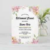 Waterverf Pastel Floral Retirement Party Kaart (Staand voorkant)