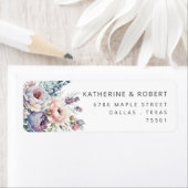 Waterverf Pastel Floral retour adreslabel Etiket (Insitu)