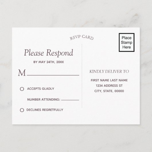 Waterverf Pastel Floral | RSVP Uitnodiging Briefkaart (Achterkant)
