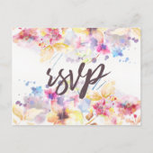 Waterverf Pastel Floral | RSVP Uitnodiging Briefkaart (Voorkant)