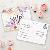 Waterverf Pastel Floral | RSVP Uitnodiging Briefkaart