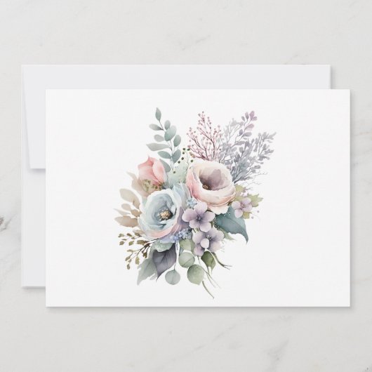 Waterverf Pastel Floral Save The Date Kaart (Achterkant)