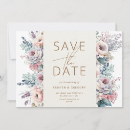 Waterverf Pastel Floral Save The Date Kaart