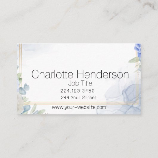 Waterverf Pastel Floral Visitekaartje (Achterkant)