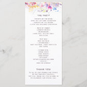 Waterverf Pastel Floral Wedding Programme Programmakaart (Achterkant)