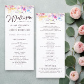 Waterverf Pastel Floral Wedding Programme Programmakaart