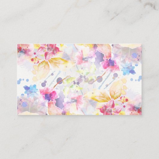 Waterverf Pastel Floral Wedding Website Informatiekaartje (Achterkant)