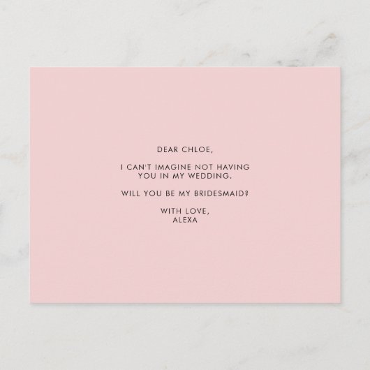 Waterverf Pastel Floral zal je mijn Bridesmaid zij Uitnodiging Briefkaart (Achterkant)