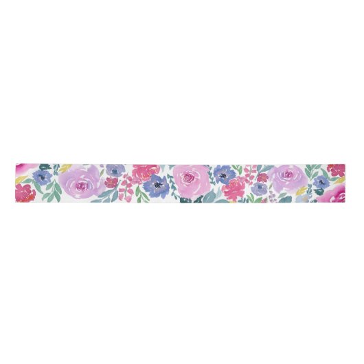 Waterverf Pastel Florals Satijnen Lint (Voorkant)