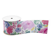 Waterverf Pastel Florals Satijnen Lint (Spoel)