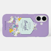 Waterverf Pastel Flowers Bijbelvers gepersonalisee Case-Mate iPhone Case (Achterkant (horizontaal))