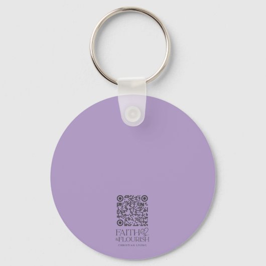 Waterverf Pastel Flowers Bijbelvers gepersonalisee Sleutelhanger (Achterkant)