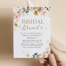 Waterverf Pastel Flowers Bridal Brunch Invitation Kaart