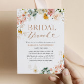 Waterverf Pastel Flowers Bridal Brunch Invitation Kaart