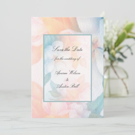 Waterverf Pastel Flowers Kaart (Staand voorkant)