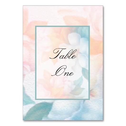 Waterverf Pastel Flowers Kaart (Voorkant)