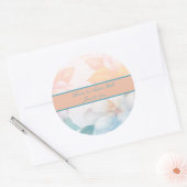 Waterverf Pastel Flowers Ronde Sticker (Envelop)