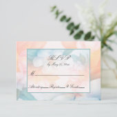 Waterverf Pastel Flowers RSVP Kaart (Staand voorkant)