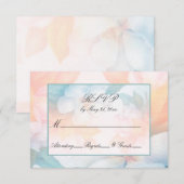 Waterverf Pastel Flowers RSVP Kaart (Voorkant / Achterkant)
