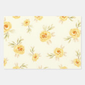 Waterverf Pastel Gele Rozen Inpakpapier Vel (Voorkant 2)