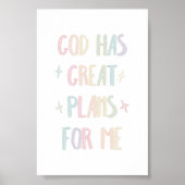 Waterverf pastel God heeft grote plannen voor mij Poster (Voorkant)