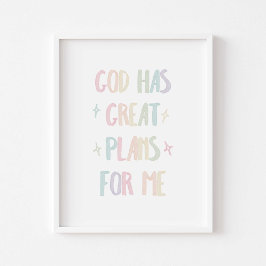 Waterverf pastel God heeft grote plannen voor mij Poster