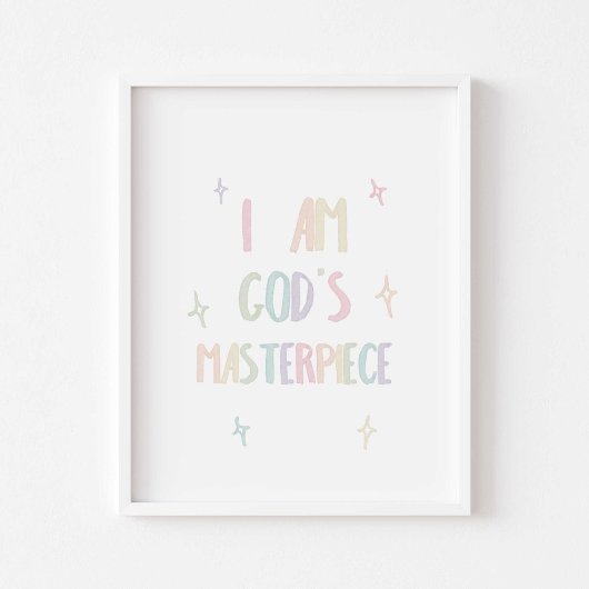 Waterverf pastel Gods meesterwerk poster