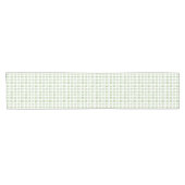 Waterverf Pastel Green Plaid Korte Tafelloper (Horizontaal)