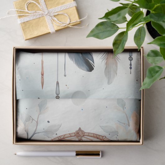 Waterverf pastel groene perzik blush dreamcatcher tissuepapier (Geschenk)