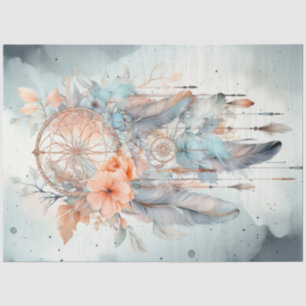 Waterverf pastel groene perzik blush dreamcatcher tissuepapier