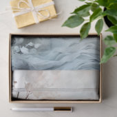 Waterverf pastel groene perzik blush witte bloemen tissuepapier (Geschenk)