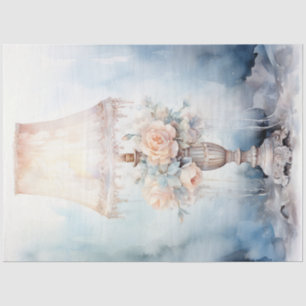 Waterverf pastel groene perzik retro lantaarn tissuepapier