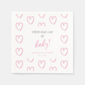 Waterverf Pastel Handgeschreven Baby shower Partij Servet (Voorkant)