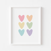 Waterverf pastel harten print