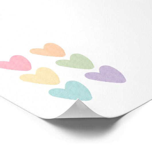 Waterverf pastel harten print (Hoek)