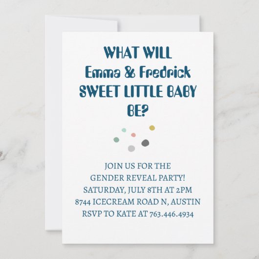 Waterverf pastel ijsjes Geslacht onthullen Kaart (Achterkant)