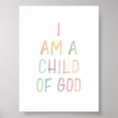 Waterverf Pastel Ik ben een kind van God print (Voorkant)