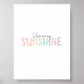 Waterverf pastel Je bent mijn Sunshine Art print (Voorkant)