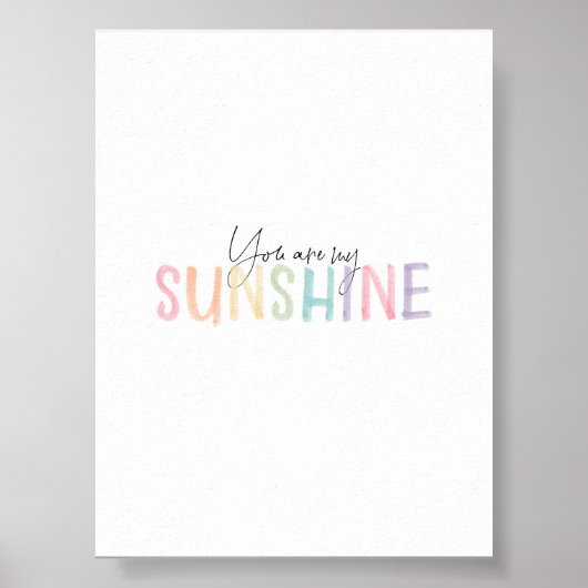 Waterverf pastel Je bent mijn Sunshine Art print (Voorkant)