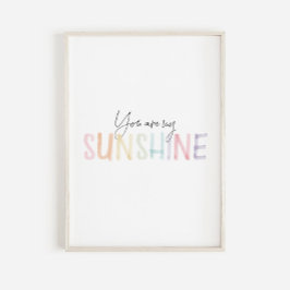 Waterverf pastel Je bent mijn Sunshine Art print