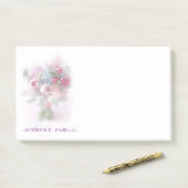 Waterverf Pastel Kleuren Rozen Bloemen Bloemen Post-it® Notes (Op bureau)