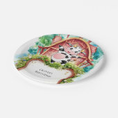 Waterverf Pastel Koe Verjaardag Papieren Bordje (Gekanteld)