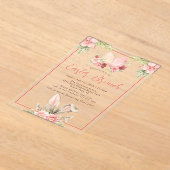 Waterverf Pastel Konijnenoren Bloemige Paasbrunch Acryl Uitnodigingen (Laagn)