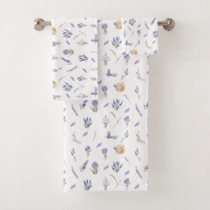 Waterverf Pastel Lavendel Flowers Bad Handdoek